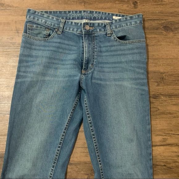 CALVIN KLEIN SLIM STRAIGHT DENIM WAIST 32 - Picture 2 of 8